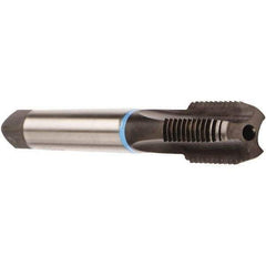 Emuge - M14x2.00 Metric Coarse 6HX 3 Flute Nitride Finish Cobalt Straight Flute Machine Tap - Modified Bottoming, Right Hand Thread, 110mm OAL, 26mm Thread Length, Oversize, Through Coolant - Exact Tool & Supply