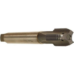 Emuge - M12x1.75 Metric Coarse 6HX 3 Flute TiCN Finish Cobalt Straight Flute Machine Tap - Modified Bottoming, Right Hand Thread, 110mm OAL, 24mm Thread Length, Oversize, Through Coolant - Exact Tool & Supply
