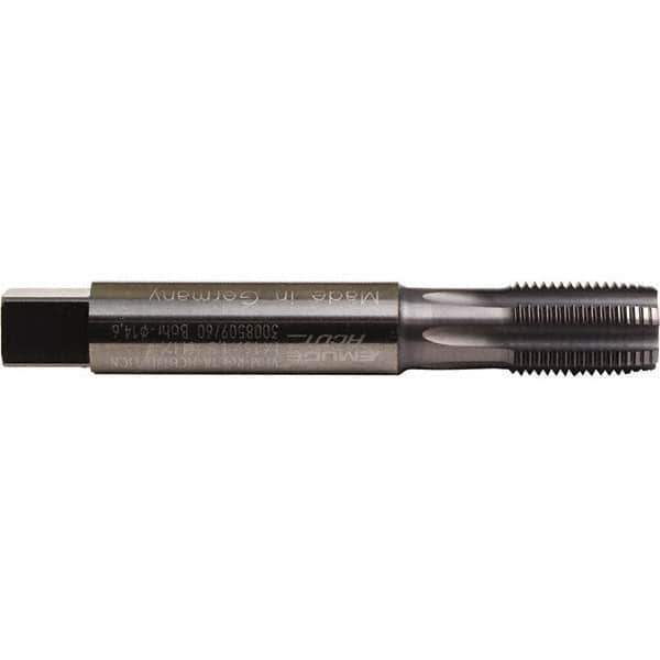 Emuge - M10x1.50 Metric Coarse 6HX 5 Flute TiCN Finish Solid Carbide Straight Flute Machine Tap - Plug, Right Hand Thread, 100mm OAL, 18mm Thread Length, Oversize - Exact Tool & Supply