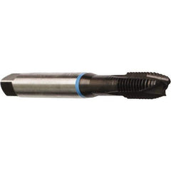 Emuge - M6x1.00 Metric Coarse, 3 Flutes, Plug Chamfer, Nitride Finish, Cobalt Spiral Point STI Tap - 0.315" Shank Diam, 0.2441" Square Size, 6H (mod) Class of Fit, Series Rekord B-VA - Exact Tool & Supply