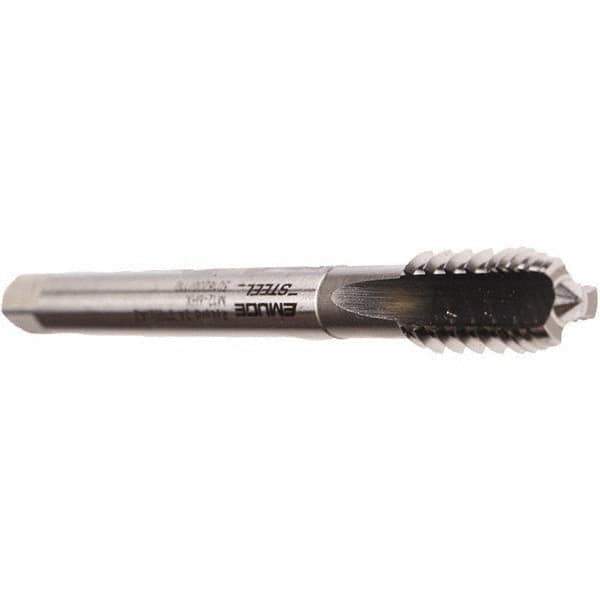 Emuge - M14x2.00 Metric Coarse 6HX 3 Flute Bright Finish Cobalt Straight Flute Interrupted Thread Machine Tap - Modified Bottoming, Right Hand Thread, 110mm OAL, 26mm Thread Length, Oversize - Exact Tool & Supply