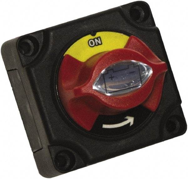 Battery Doctor - 2 Position, 12 Volt, 300 Amp, Single Battery Disconnect Switch - On-Off Sequence, Black & Red - Exact Tool & Supply