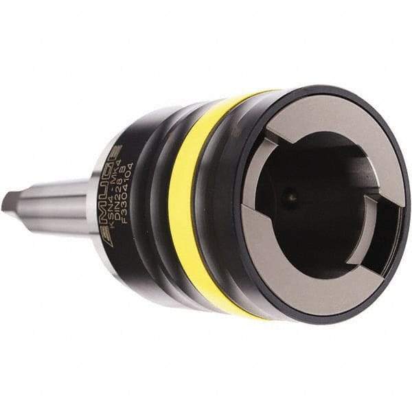 Emuge - 5MT Taper Shank Tension & Compression Tapping Chuck - M14 Min Tap Capacity, 105.5mm Projection, Size 4 Adapter, Quick Change - Exact Tool & Supply