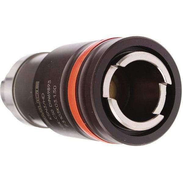 Emuge - HSK63C Taper Shank Tension & Compression Tapping Chuck - M4.5 Min Tap Capacity, 110mm Projection, Size 3 Adapter, Quick Change, Through Coolant - Exact Tool & Supply