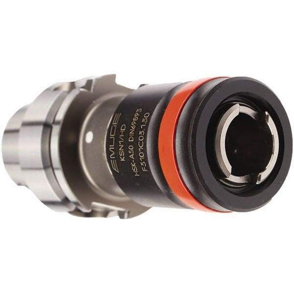 Emuge - HSK63A Taper Shank Tension & Compression Tapping Chuck - M3 Min Tap Capacity, 93mm Projection, Size 1 Adapter, Quick Change, Through Coolant - Exact Tool & Supply