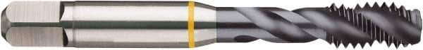 Guhring - #6-40 UNF 2B/3B Modified Bottoming Spiral Flute Tap - Cobalt, TiCN Finish, 2" OAL, Right Hand Flute, Right Hand Thread, H2, Series 4410 - Exact Tool & Supply