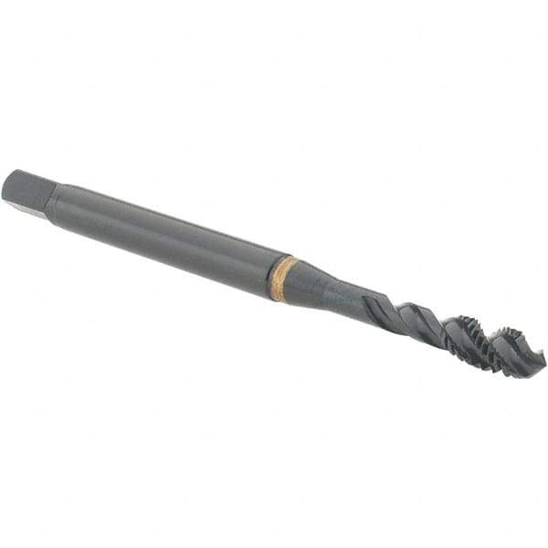 Guhring - M4x0.70 Metric Coarse, Oxide Finish, Cobalt Spiral Point Tap - Modified Bottoming Chamfer, Right Hand Thread, 63mm OAL, 7.5mm Thread Length, 4.5mm Shank Diam, 6G Class of Fit, Series 5720 - Exact Tool & Supply