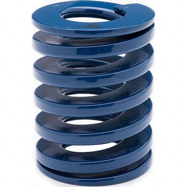 Associated Spring Raymond - 30mm Hole Diam, 15mm Rod Diam, 70mm Free Length, Blue Die Spring - Exact Tool & Supply