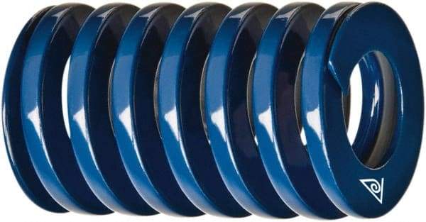 Associated Spring Raymond - 1-1/4" Hole Diam, 5/8" Rod Diam, 6" Free Length, Blue Die Spring - 501 Lb Max Deflection, 2.5984" Max Deflection, Medium Duty, Chromium Alloy Steel - Exact Tool & Supply