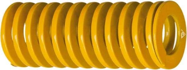 Associated Spring Raymond - 1-1/4" Hole Diam, 5/8" Rod Diam, 7" Free Length, Yellow Die Spring - 1185 Lb Max Deflection, 2.2598" Max Deflection, Extra Heavy Duty, Chromium Alloy Steel - Exact Tool & Supply
