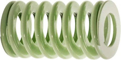Associated Spring Raymond - 1-1/2" Hole Diam, 3/4" Rod Diam, 12" Free Length, Light Green Die Spring - 377 Lb Max Deflection, 7.9488" Max Deflection, Ultra Light Duty, Chromium Alloy Steel - Exact Tool & Supply