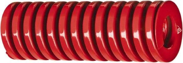 Associated Spring Raymond - 25mm Hole Diam, 12.5mm Rod Diam, 5-1/2" Free Length, Red Die Spring - 637 Lb Max Deflection, 1.9409" Max Deflection, Heavy Duty, Chromium Alloy Steel - Exact Tool & Supply