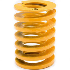 Associated Spring Raymond - 27mm Hole Diam, 13.5mm Rod Diam, 125mm Free Length, Yellow Die Spring - Exact Tool & Supply