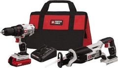 Porter-Cable - 20 Volt Cordless Tool Combination Kit - Includes 1/2" Drill/Driver & Reciprocating Saw, Lithium-Ion Battery Included - Exact Tool & Supply