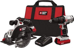 Porter-Cable - 20 Volt Cordless Tool Combination Kit - Includes Drill/Driver & Circular Saw, Lithium-Ion Battery Included - Exact Tool & Supply