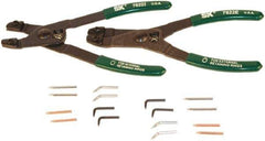 SK - 1-13/16 to 4" Ring Internal, 1-1/2 to 4" Ring External, Solid Combination Retaining Ring Pliers - Exact Tool & Supply
