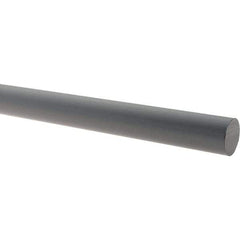 Made in USA - 5' Long, 1-3/4" Diam, PVC Plastic Rod - Gray - Exact Tool & Supply