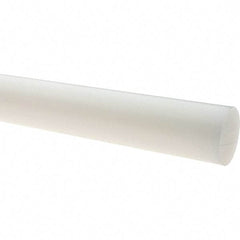 Value Collection - 4' Long, 2-1/4" Diam, Polyethylene (HDPE) Plastic Rod - White - Exact Tool & Supply