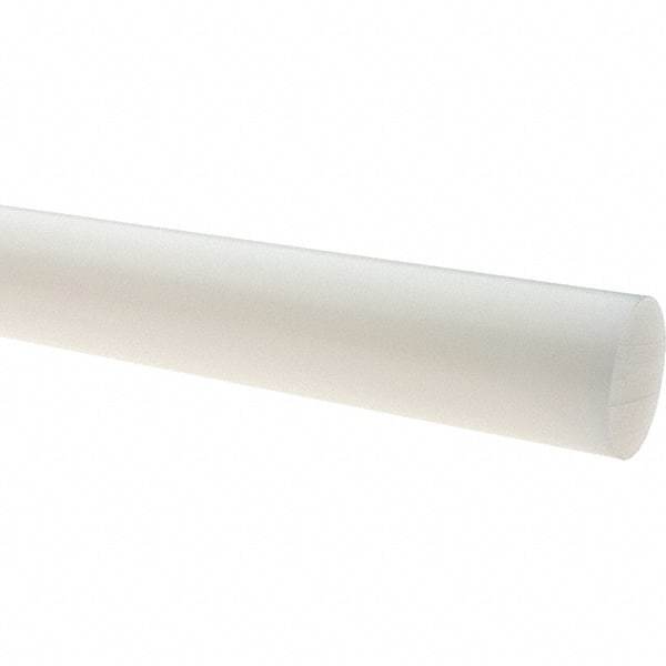 Value Collection - 8' Long, 3" Diam, Polyethylene (LDPE) Plastic Rod - White - Exact Tool & Supply