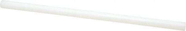 Made in USA - 4' Long, 6" Diam, Polyethylene (UHMW) Plastic Rod - White - Exact Tool & Supply
