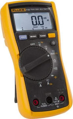 Fluke - 115, CAT III, 600 VAC/VDC, Digital True RMS Auto Ranging Manual Ranging Multimeter - 40 mOhm, Measures Voltage, Capacitance, Current, Frequency, Resistance - Exact Tool & Supply