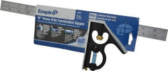 Empire Level - 2 Piece, 16" Combination Square Set - 1/64 & 1/32" (English) Graduation, Stainless Steel Blade, - Exact Tool & Supply