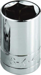 SK - 1-1/4", 1/2" Drive, Standard Hand Socket - 6 Points, Steel, Chrome Finish - Exact Tool & Supply