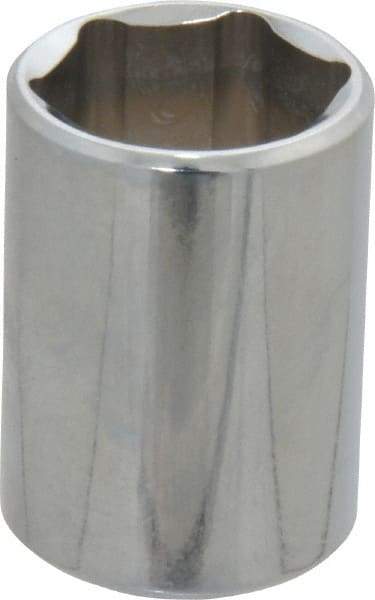 Proto - 1/2" Drive, Standard Hand Socket - 6 Points, 1-1/2" OAL, Chrome Finish - Exact Tool & Supply