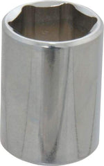 Proto - 1/2" Drive, Standard Hand Socket - 6 Points, 1-1/2" OAL, Chrome Finish - Exact Tool & Supply