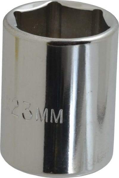 Proto - 1/2" Drive, Standard Hand Socket - 6 Points, 1-1/2" OAL, Chrome Finish - Exact Tool & Supply
