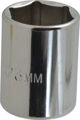 Proto - 1/2" Drive, Standard Hand Socket - 6 Points, 1-1/2" OAL, Chrome Finish - Exact Tool & Supply