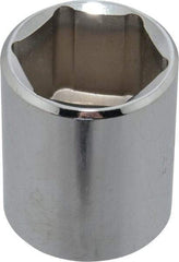 Proto - 1/2" Drive, Standard Hand Socket - 6 Points, 1-1/2" OAL, Chrome Finish - Exact Tool & Supply