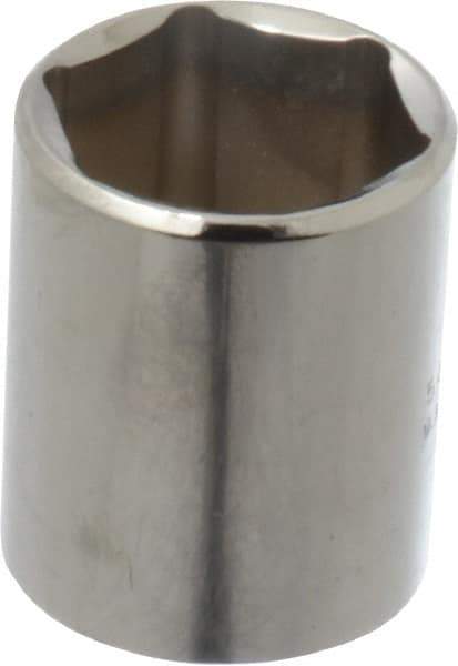 Proto - 1/2" Drive, Standard Hand Socket - 6 Points, 1-1/2" OAL, Chrome Finish - Exact Tool & Supply