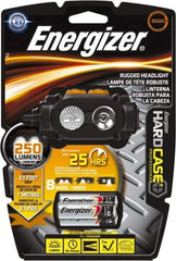 Energizer - 2 Red, Green, White LED Bulb, 160 Lumens, Hands-free Flashlight - Black, Gray Plastic Body, 3 AA Alkaline Batteries Included - Exact Tool & Supply