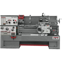 Jet - 16" Swing, 60" Between Centers, 230 Volt, Triple Phase Engine Lathe - 7MT Taper, 7-1/2 hp, 25 to 1,800 RPM, 3-1/8" Bore Diam, 40" Deep x 48" High x 97-1/2" Long - Exact Tool & Supply