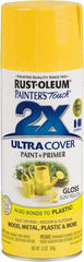 Rust-Oleum - Sun Yellow, Gloss, Enamel Spray Paint - 8 to 12 Sq Ft per Can, 12 oz Container - Exact Tool & Supply