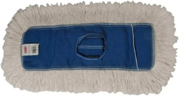 Rubbermaid - 24" Long x 5" Wide Cotton/Synthetic Dust Mop Head - Envelope Connection, Blue, Cut-End Head, Launderable - Exact Tool & Supply