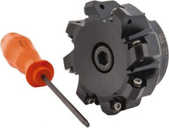 Kennametal - 3" Cut Diam, 1" Arbor Hole, 3.23mm Max Depth of Cut, 45° Indexable Chamfer & Angle Face Mill - 8 Inserts, HNGJ 0604... Insert, Right Hand Cut, 8 Flutes, Through Coolant, Series Dodeka Mini - Exact Tool & Supply