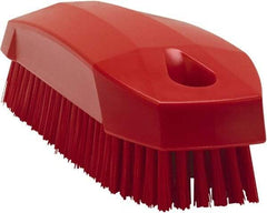 Vikan - 0.7" Bristle Length, Polyester Scrub Brush - 1-1/2" Wide Head, 4-1/2" OAL, Red, Polypropylene Block - Exact Tool & Supply