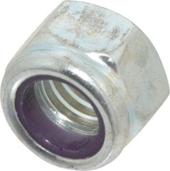 Value Collection - 7/16-14 UNC Grade B Hex Lock Nut with Nylon Insert - 5/8" Width Across Flats, 29/64" High, Zinc-Plated Finish - Exact Tool & Supply