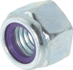Value Collection - 1/2-13 UNC Grade B Hex Lock Nut with Nylon Insert - 3/4" Width Across Flats, 19/32" High, Zinc-Plated Finish - Exact Tool & Supply