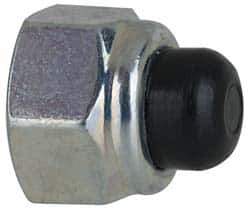 Value Collection - 5/16-24" UNF, 1/2" Width Across Flats, Zinc Plated, Steel Acorn Nut - 1/2" Overall Height, Nylon Insert Type, Grade 2 - Exact Tool & Supply