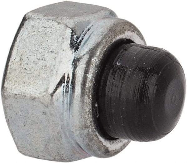 Value Collection - #8-32 UNC, 11/32" Width Across Flats, Zinc Plated, Steel Acorn Nut - 23/64" Overall Height, Nylon Insert Type, Grade 2 - Exact Tool & Supply
