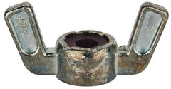Value Collection - #10-32 UNF, Zinc Plated, Zinc Alloy Nylon-Insert Locking Wing Nut - Grade 2, 1.031" Wing Span, 1/2" Wing Span - Exact Tool & Supply