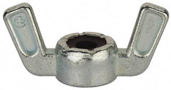 Value Collection - #10-24 UNC, Zinc Plated, Zinc Alloy Nylon-Insert Locking Wing Nut - Grade 2, 1.031" Wing Span, 1/2" Wing Span - Exact Tool & Supply