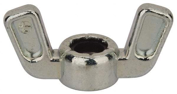 Value Collection - 5/16-24 UNF, Zinc Plated, Zinc Alloy Nylon-Insert Locking Wing Nut - Grade 2, 1-1/2" Wing Span, 0.718" Wing Span - Exact Tool & Supply