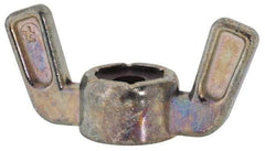 Value Collection - #8-32 UNC, Zinc Plated, Zinc Alloy Nylon-Insert Locking Wing Nut - Grade 2, 1.031" Wing Span, 1/2" Wing Span - Exact Tool & Supply