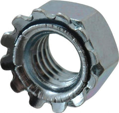 Value Collection - M5x0.8, Zinc Plated, Steel Hex Nut with External Tooth Washer - 9.5mm Washer Diam, 8mm Width Across Flats - Exact Tool & Supply
