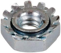Value Collection - M6x1, Zinc Plated, Steel Hex Nut with External Tooth Washer - 11.5mm Washer Diam, 10mm Width Across Flats - Exact Tool & Supply