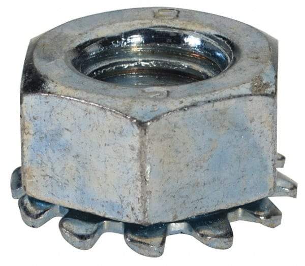 Value Collection - M8x1.25, Zinc Plated, Steel Hex Nut with External Tooth Washer - 15mm Washer Diam, 13mm Width Across Flats - Exact Tool & Supply